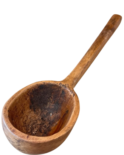 VINTAGE DEEP WOODEN SPOON LADLE