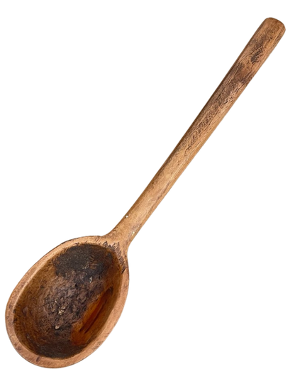 VINTAGE DEEP WOODEN SPOON LADLE
