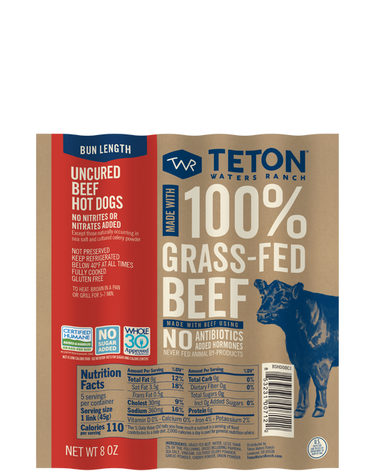 100% UNCURED GRASS-FED BEEF HOT DOGS
